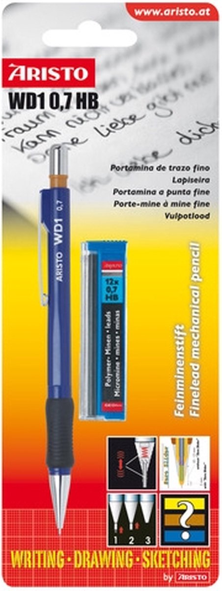 10 x Aristo Feinminenstift WD1 0,7mm blau Blister