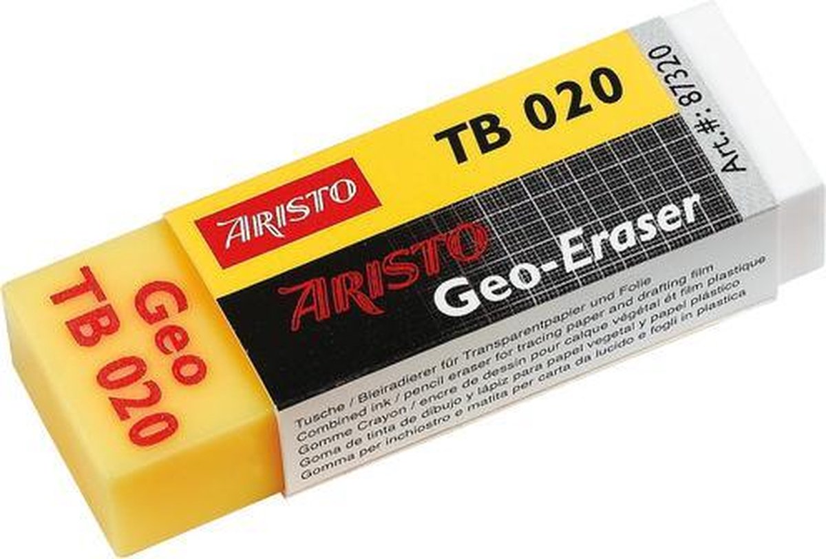 20 x Aristo Radierer Geo TB Kombiradierer 63x22x11mm