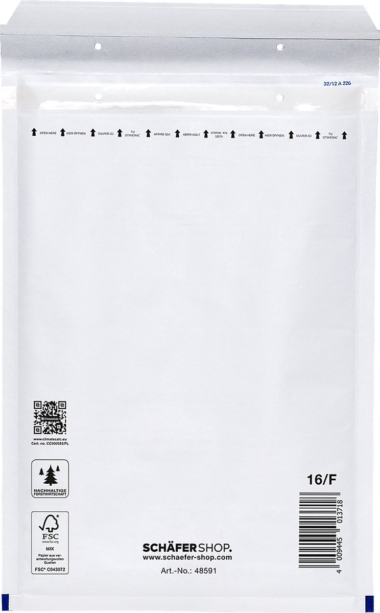 100 x aroFOL Luftpolstertaschen Nr. 6 220x340 mm weiß 100 Stück.