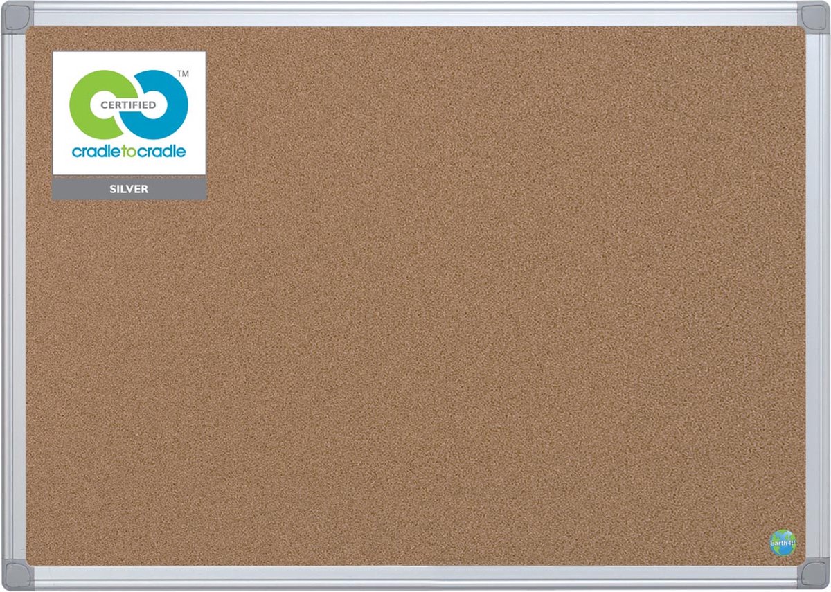 Bi-Office Korktafel Earth-It mit Aluminiumrahmen 150x100cm