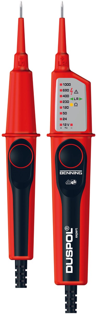 Benning Spannungsprüfer Duspol expert 50262 12-1000 Volt rot/schwarz