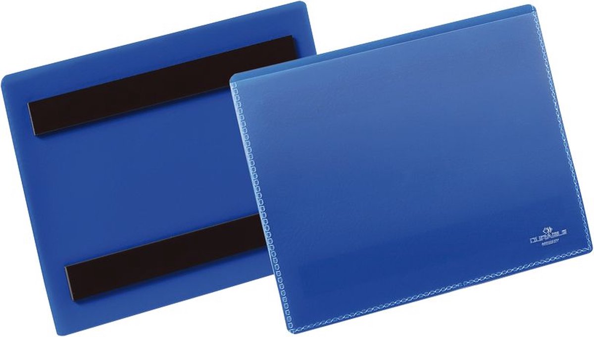Durable Kennzeichnungstasche magnetisch A6 quer blau VE=50 Stück