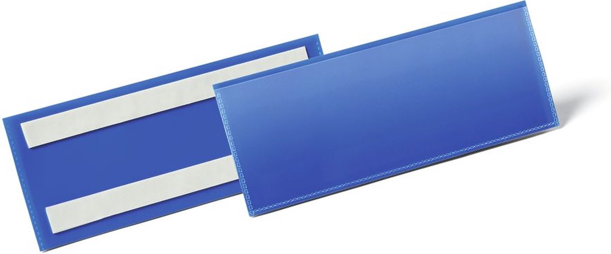 Durable Etikettentaschen selbstklebend 210x74mm blau VE=50 Stück