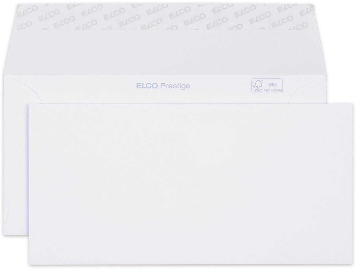 Elco Briefumschläge Prestige Box C6/5 DL+ hochweiß Haftklebung Papier