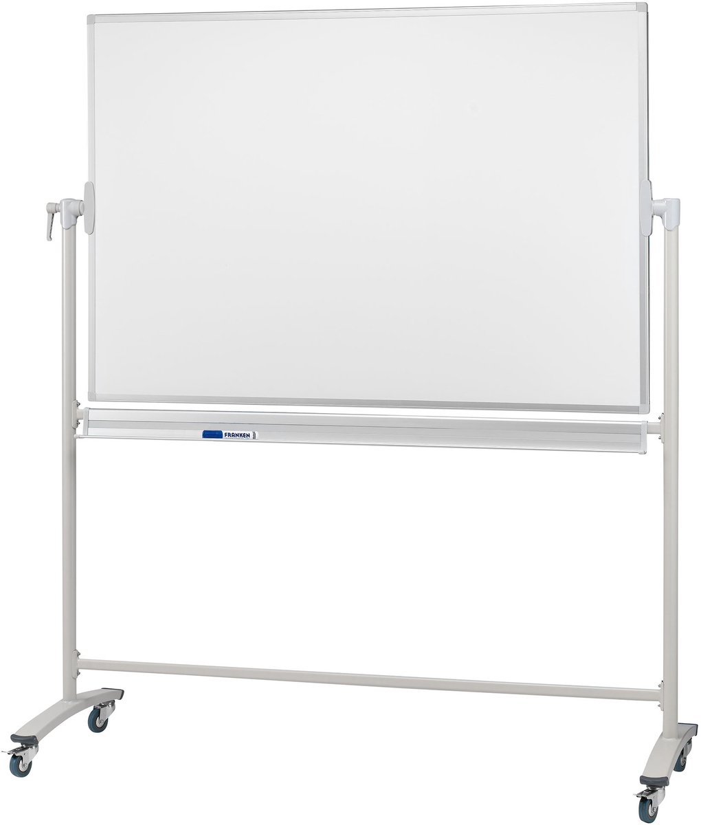 Franken Whiteboard Mobil mit Drehfunktion Emaille antimikrobiell 1800x