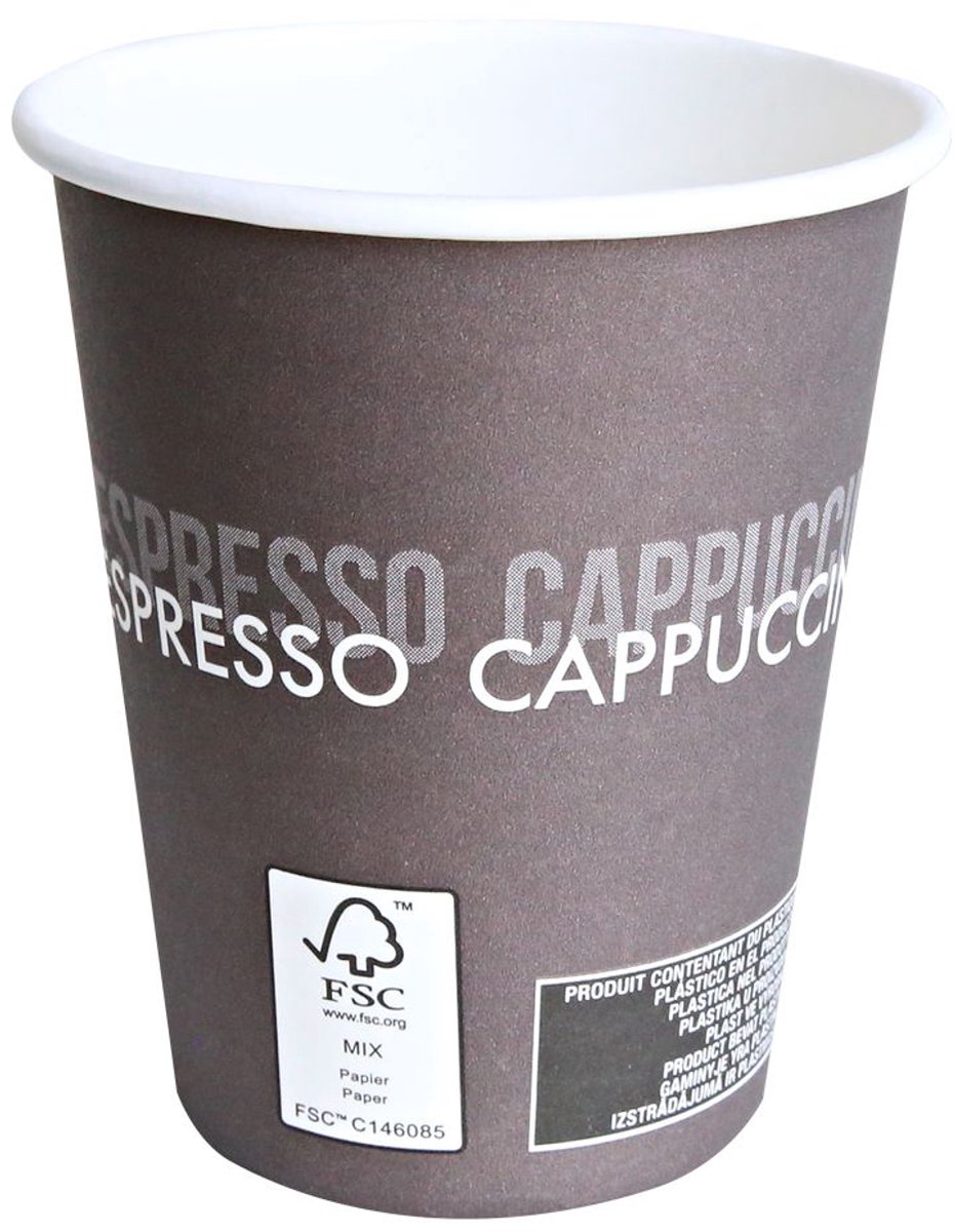 20 x Hygostar Kaffeebecher To Go 200ml DM 80mm Pappe braun-weiß VE=50