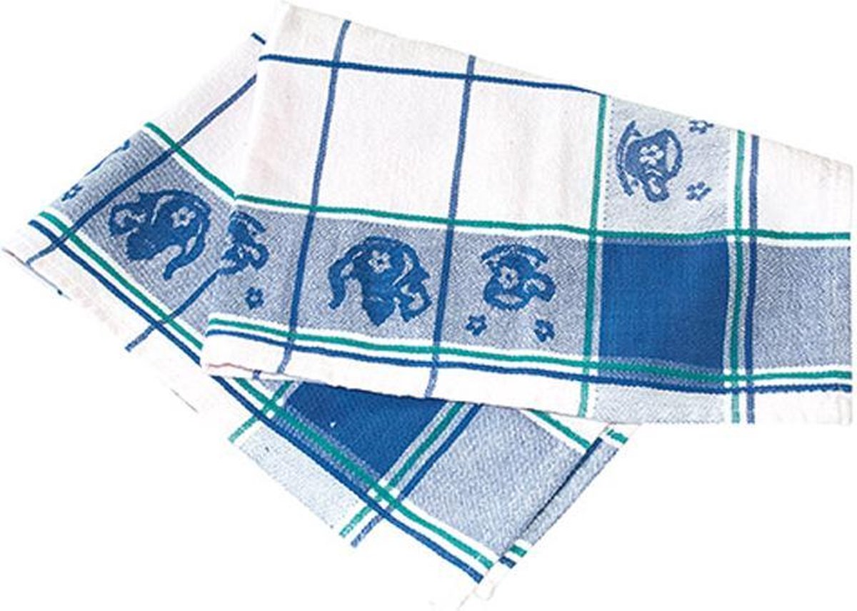 10 x HygoStar Küchentuch Landhaus 70x50cm weiß-blau VE=3 Stück