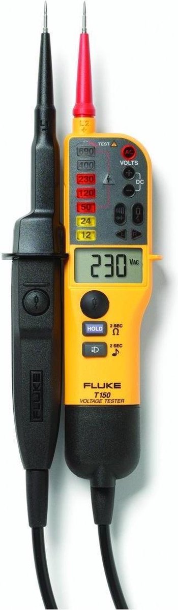 Fluke Fluke T150/VDE Zweipoliger Spannungsprüfer CAT III 690 V, CAT IV