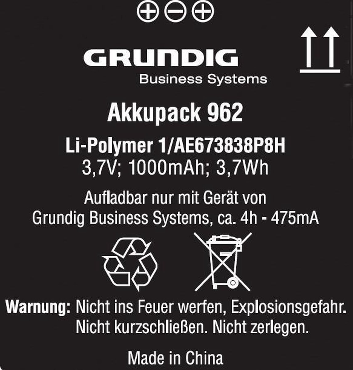 Grundig Akku 962 für Digta 7-Serie gcm9620