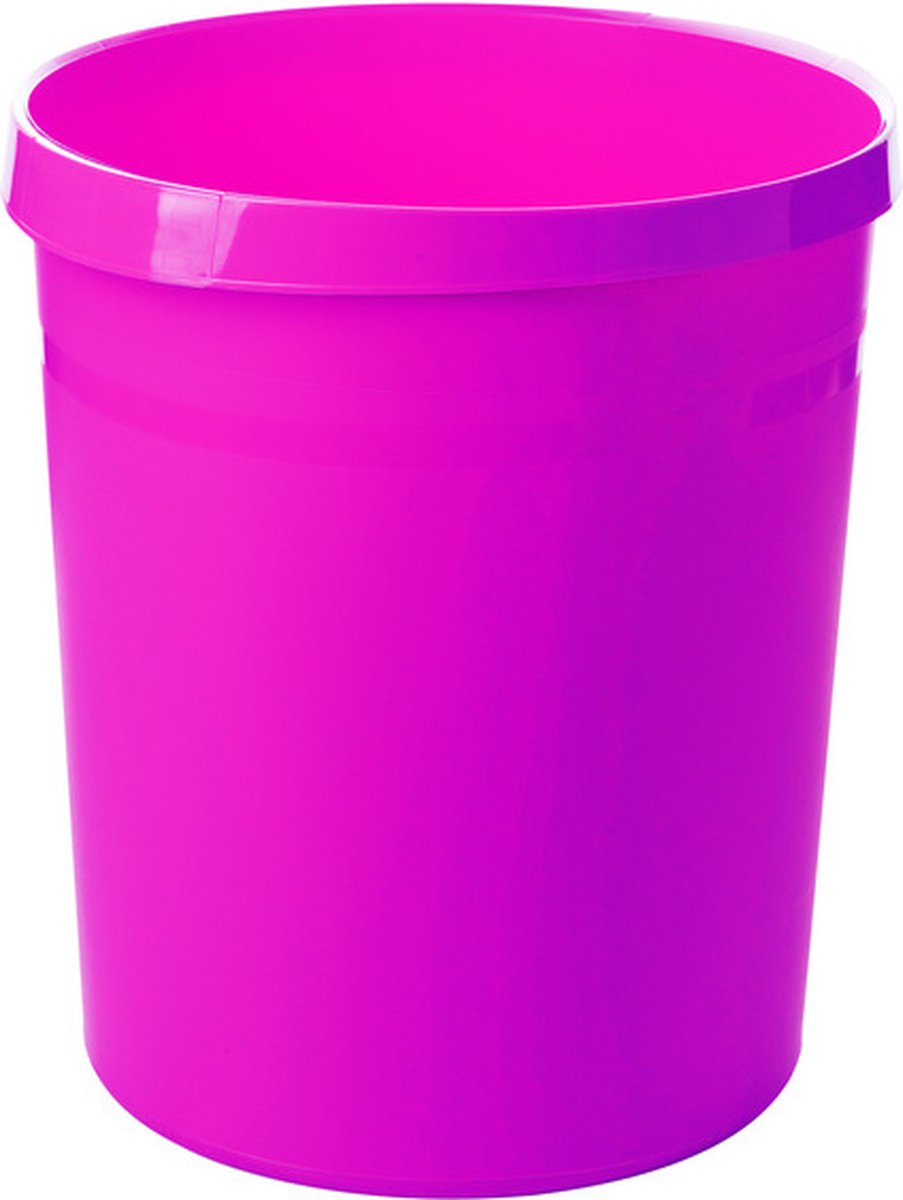 15 x Han Papierkorb Grip 18 Liter mit 2 Griffmulden Trend Colour pink