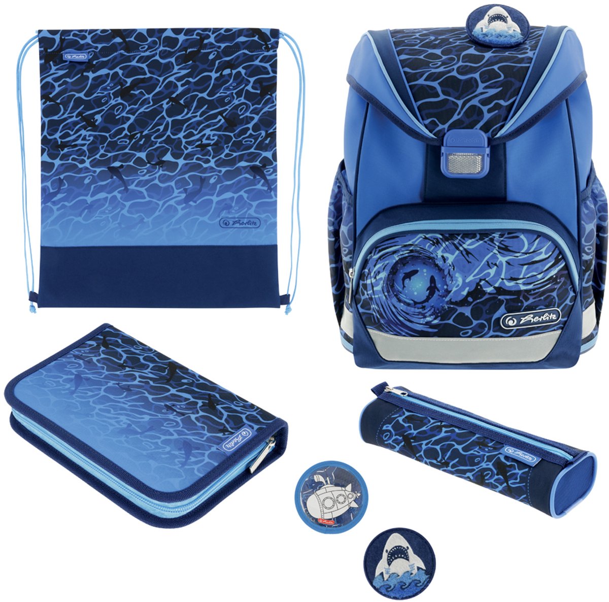 Herlitz Schulranzen UltraLight Plus Polyesther 280x360x210mm Blue Shar