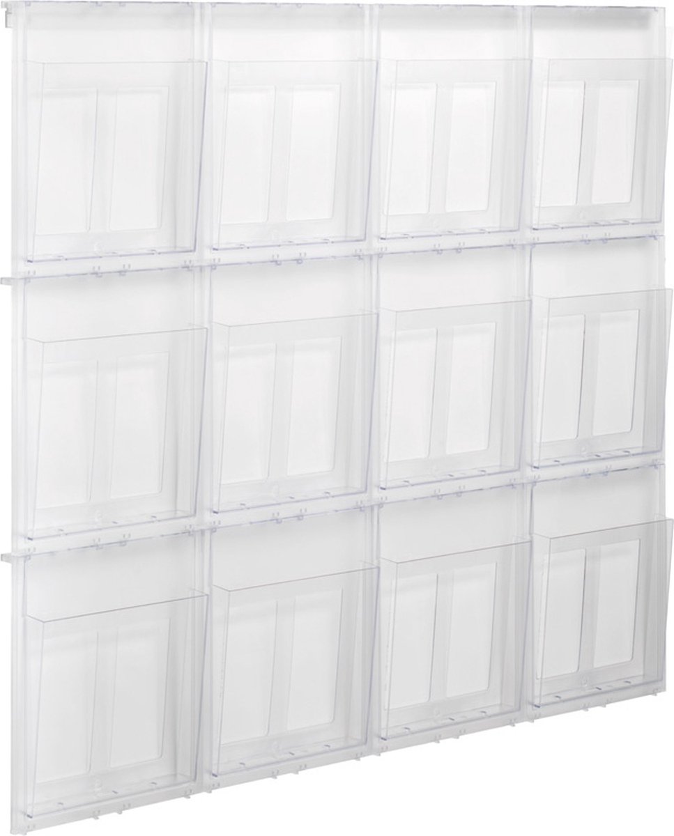 Helit Prospekthalter-Wandset 12 x DIN A4 glasklar