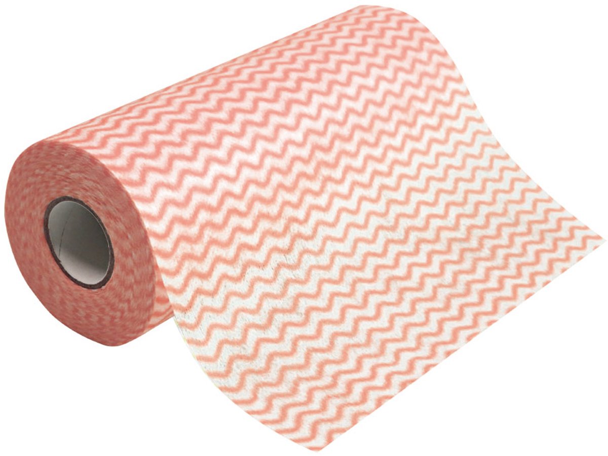 12 x HygoClean Spül- und Reinigungstuch Eco Rolle 20x40cm rot-weiß