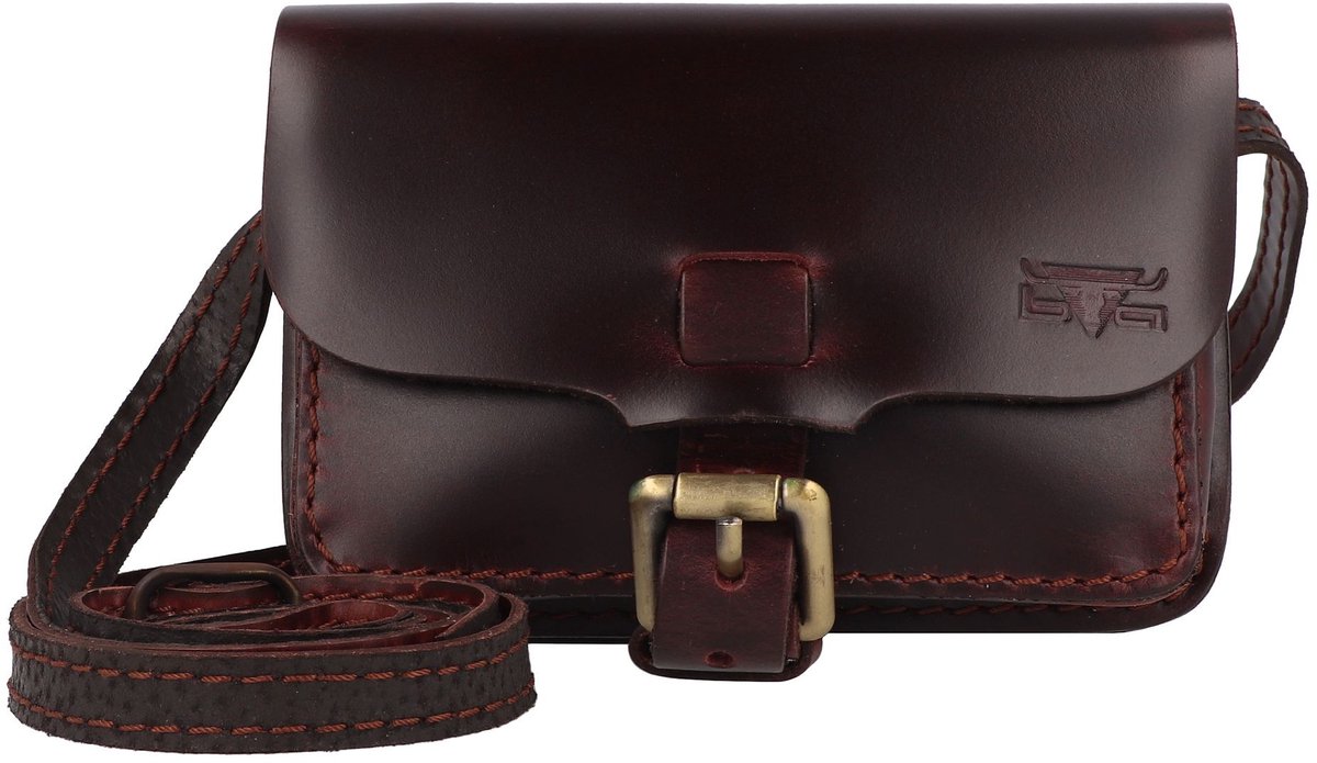 Mika Schultertasche Sattelleder 15x5x11cm braun