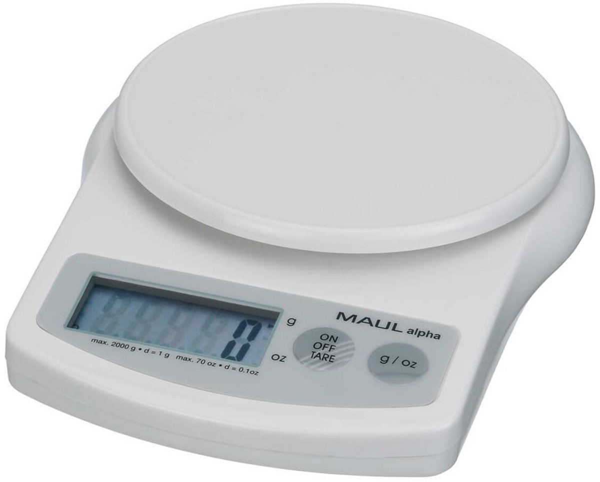 Maul Briefwaage Maulalpha mit Batterie 2000g weiß