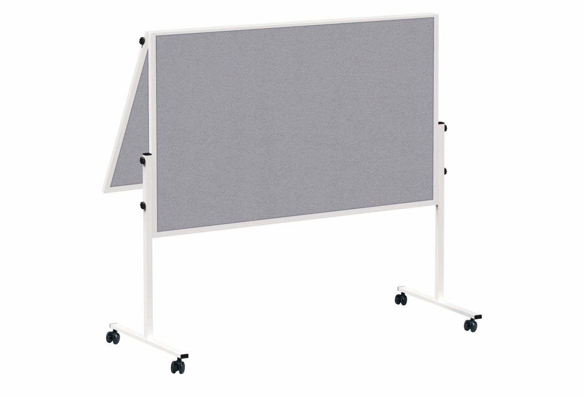 Maul Moderationstafel solid 150x120cm Filz geteilt mit Rollen grau