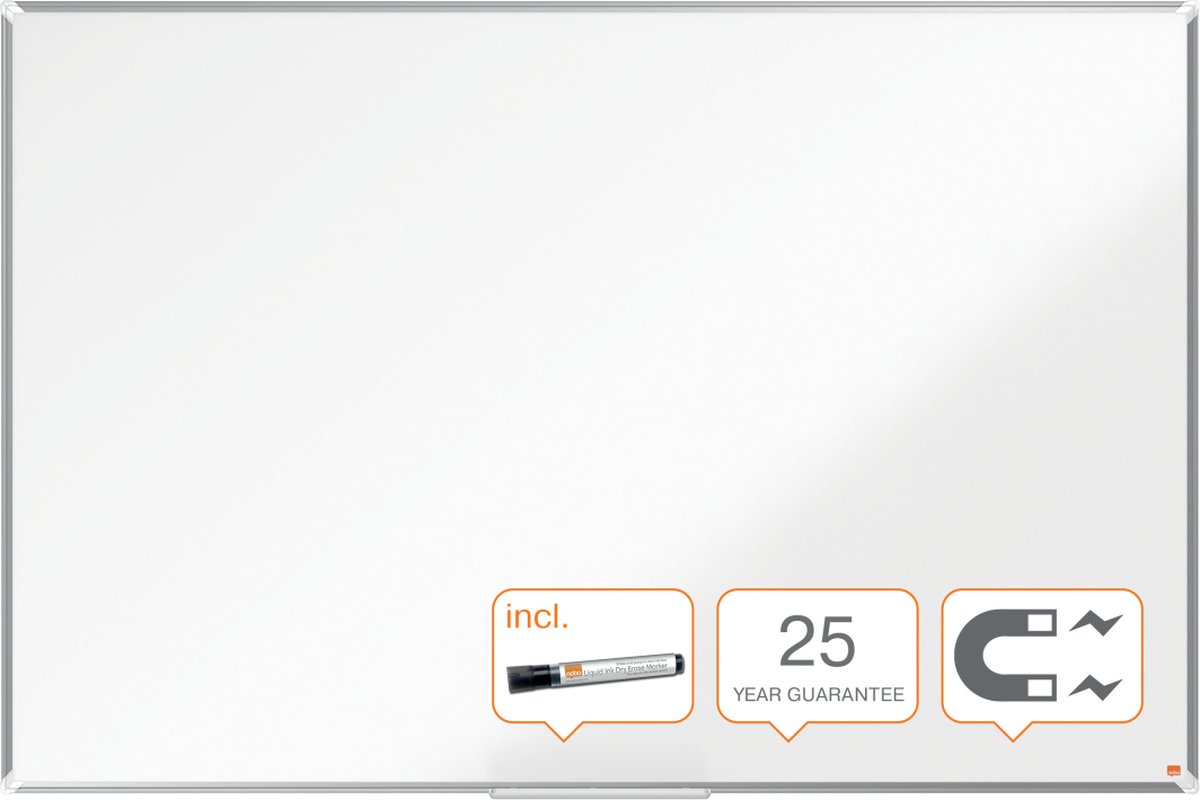 Nobo Whiteboard Premium Plus Emaille magnetisch Aluminiumrahmen 1800x1