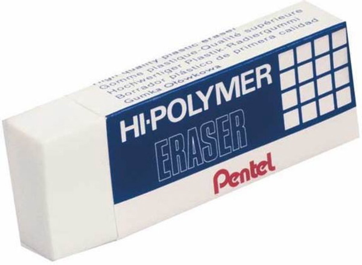 60 x Pentel Radierer Hi-Polymer 35x16x11,5mm weiß
