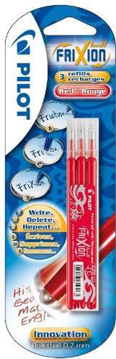 12 x Pilot Tintenrollermine BLS-FR7 0,4mm rot Blister mit 3 Stück