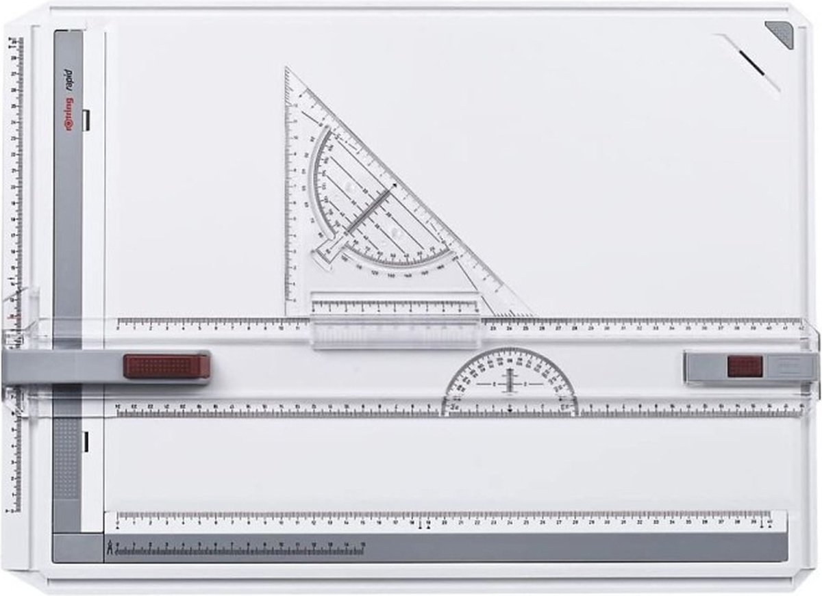 Rotring Zeichenplatte rapid A3 schlagfester Kunststoff hellgrau mit Tr
