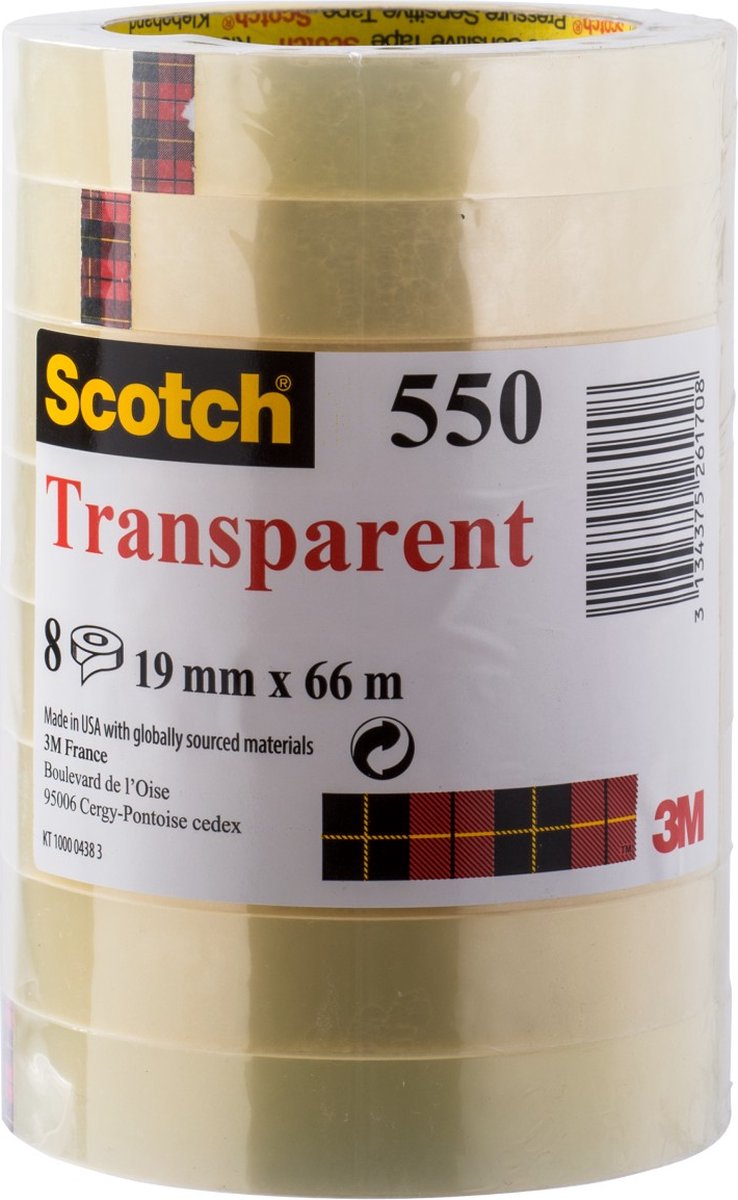 8 x Scotch Klebefilm 5501966 19mmx66m transparent 8 Stück