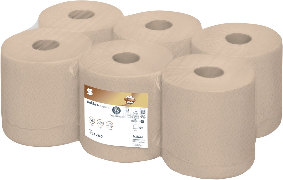 Satino Handtuchpapier PureSoft 314290 2-lagig 428 Blatt 6 Stück