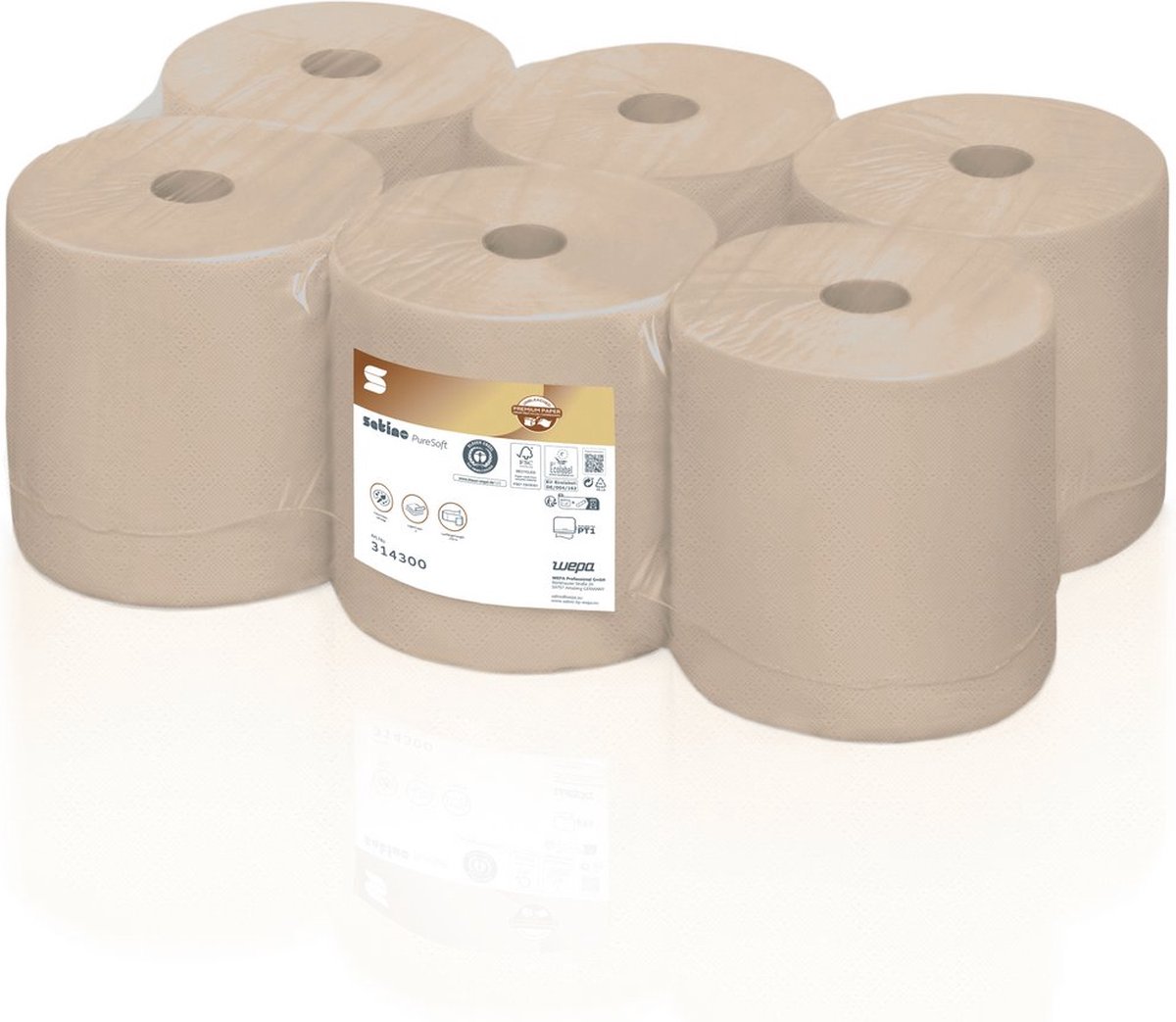 Satino Handtuchrolle PureSoft 314300 2lg 179m beige 6 Rollen