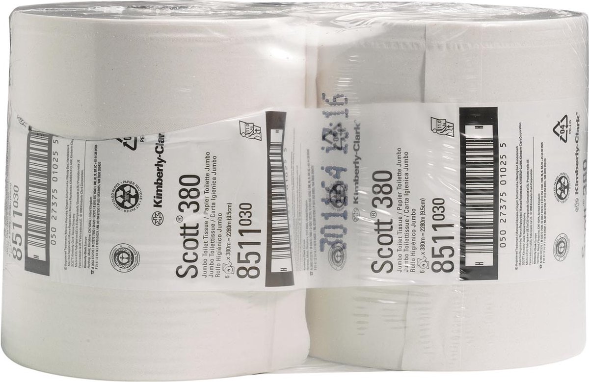 Scott Toilettenpapier 8511 2lagig 380m weiß 6 Rollen