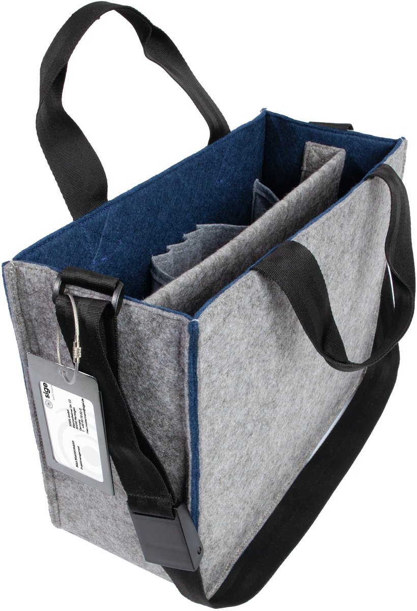 Sigel Desk Sharing Bag Bicolor M recycelter PET Filz 360x280x150mm gra