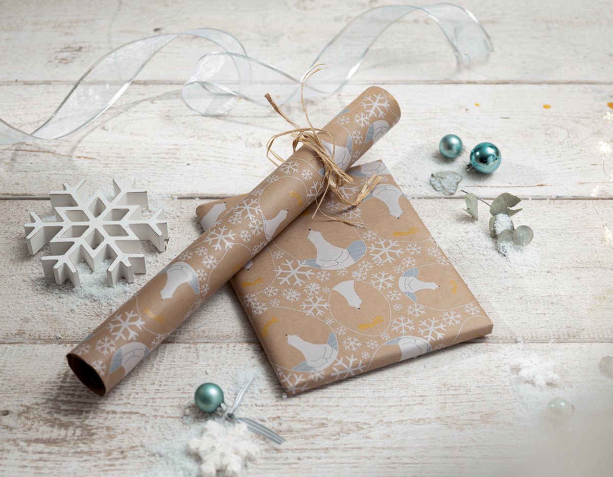 16 x Sigel Weihnachts-Geschenkpapier 5mx50cm 100g Kraftpapier Cut-out