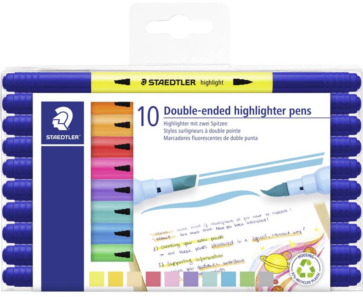6 x Staedtler Textmarker Doppelfasermaler sortiert 10 Stück