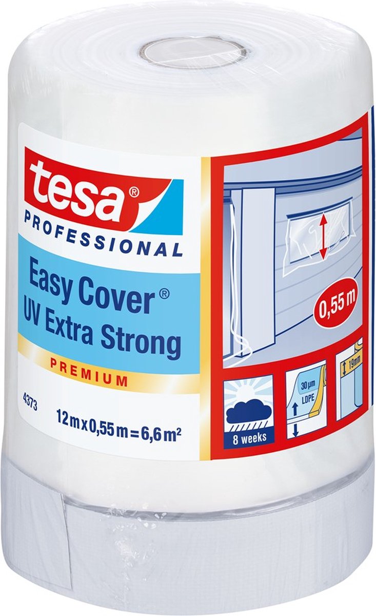 8 x Tesa Malerkrepp Easy Cover 4373 550mm x 12m lichtdurchlässig