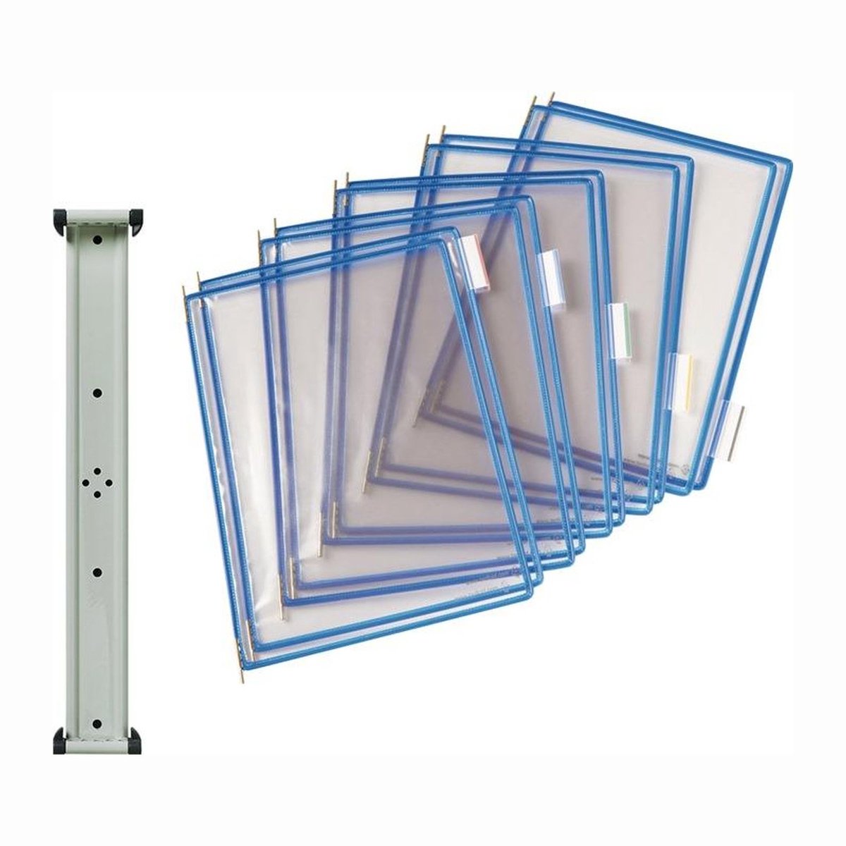 Tarifold Wandsichttafelset magnetisch A4 grau inkl. 10 Tafeln blau