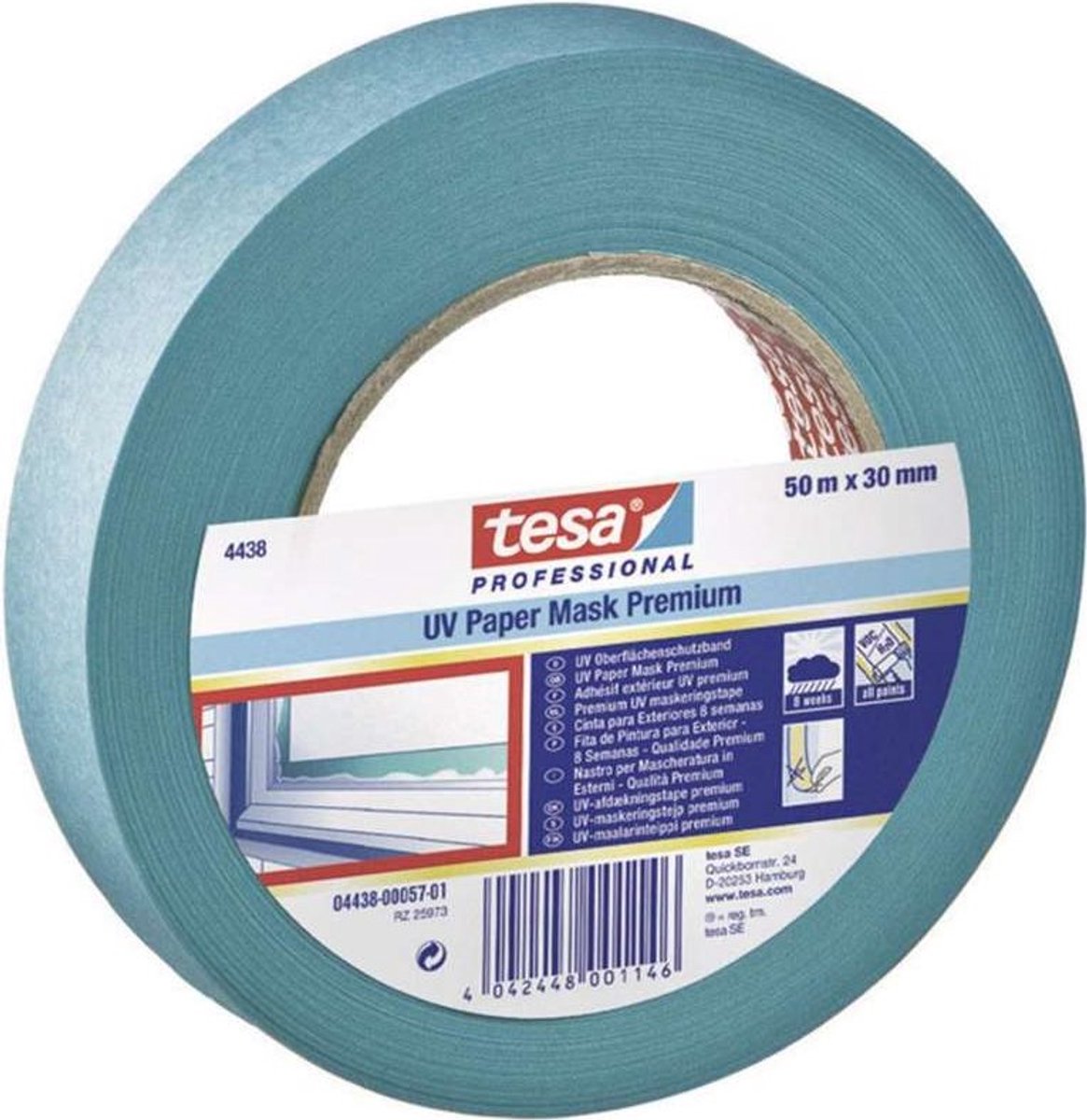10 x Tesa Oberflächenschutzband tesakrepp UV 4438 30mm x 50m blau
