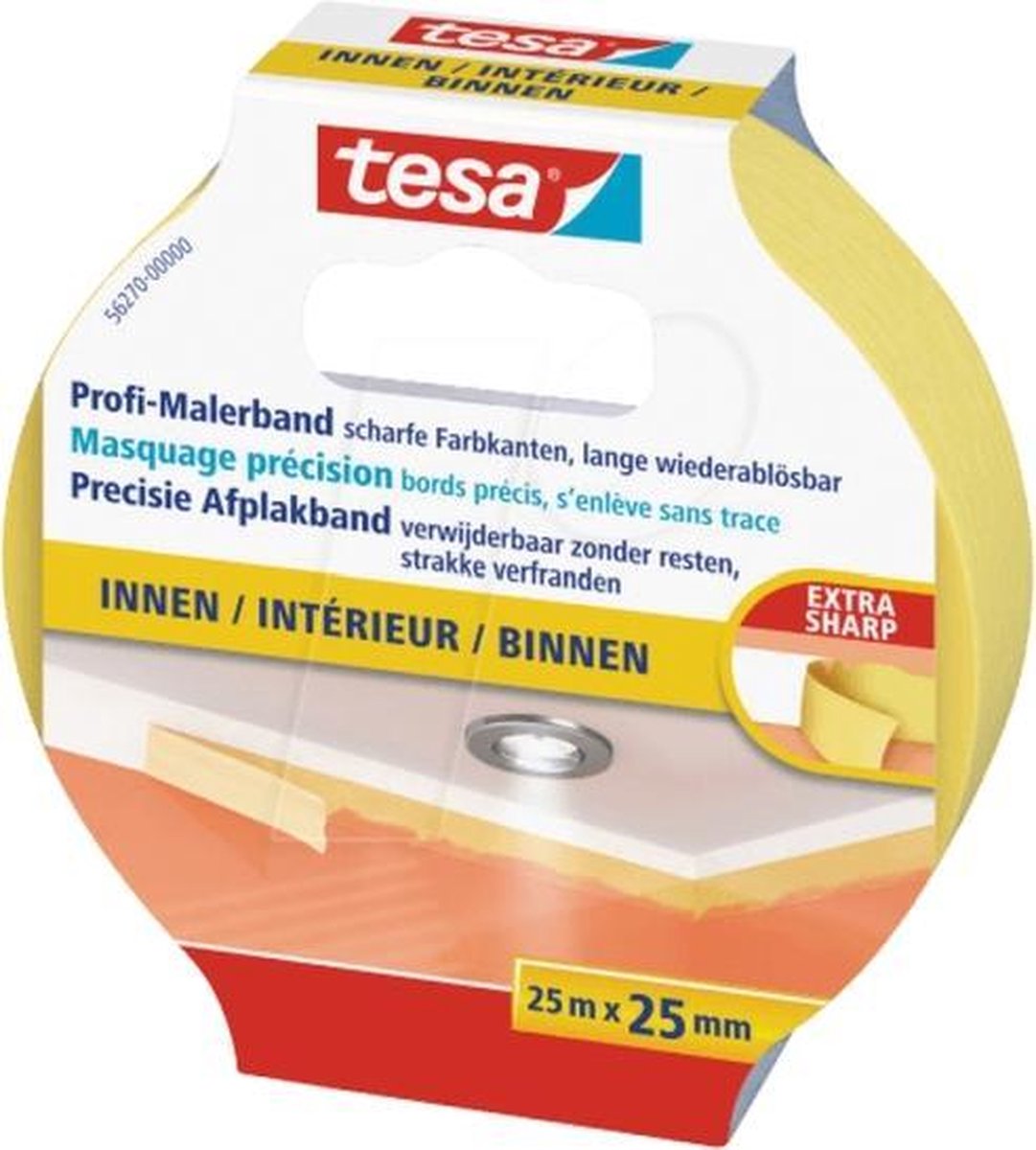 12 x Tesa Profi-Malerband Innen 25mx25mmgelb
