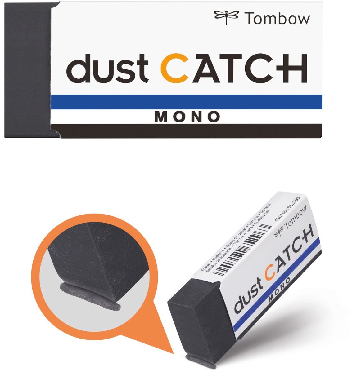 20 x Tombow Radierer Mono dust Catch PVC schwarz