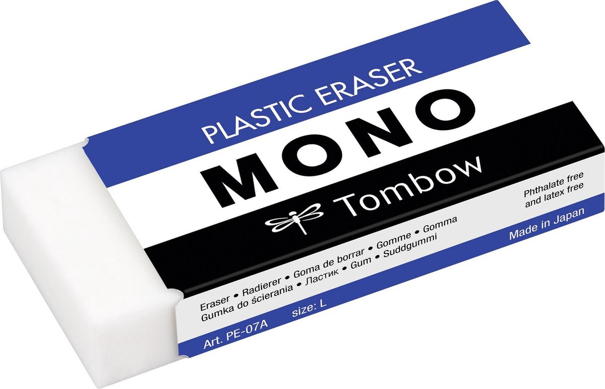 10 x Tombow Radierer Mono L PVC weiß