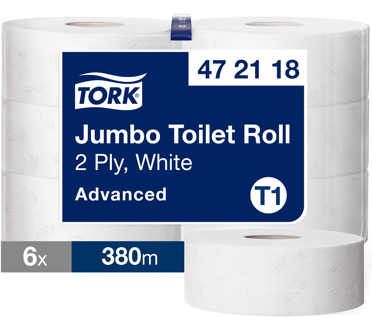 Tork Toilettenpapier Advanced Jumbo Rolle 2-lagig 9,5cmx380m weiß VE=6
