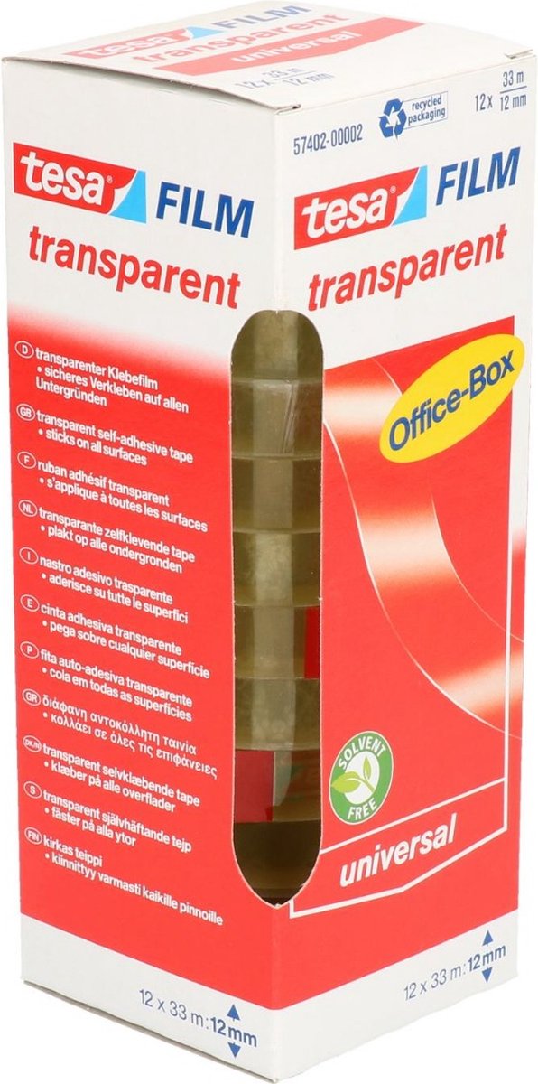 12 x Tesa Klebefilm tesafilm transparent 12mmx33m 12 Rollen
