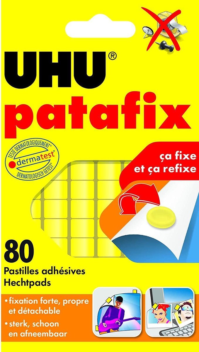 12 x Uhu Klebepads patafix Original gelb VE=80 Stück