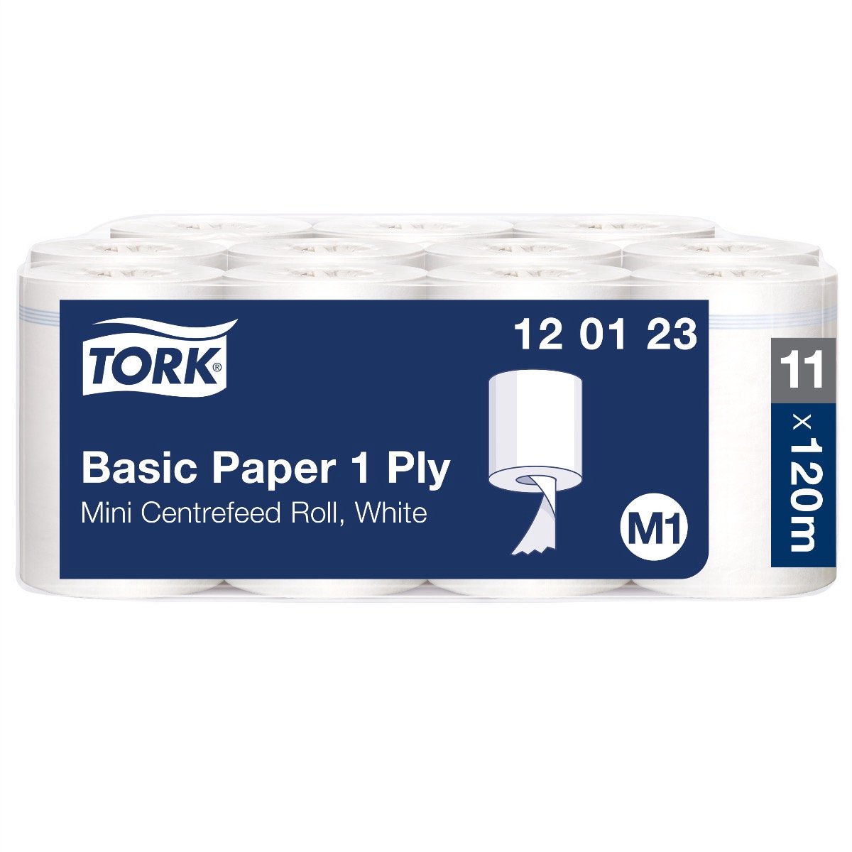 Tork Wischtücher Universal 310 Mini 1-lagig 21,5cmx120m weiß VE=11 Rol