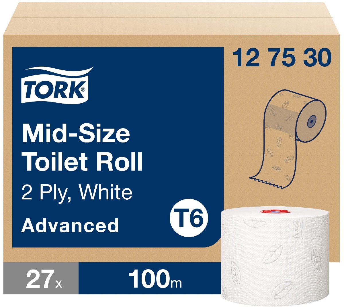 Tork Toilettenpapier Premium Compact 2-lagig 100m hochweiß VE=27 Rolle
