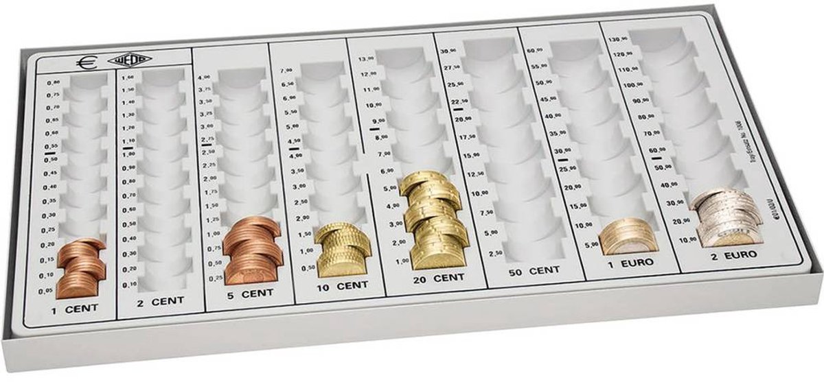 Wedo Geld Zählbrett 333x183x31mm Metallboden lichtgrau