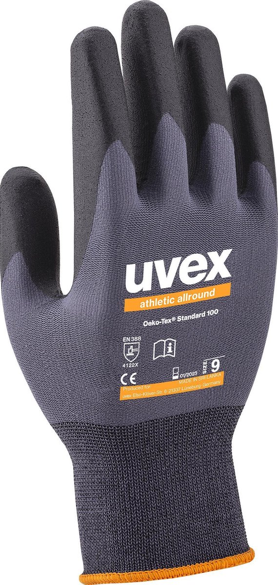 10 x Uvex Montagehandschuh athletic allround 6002808 Gr. 8