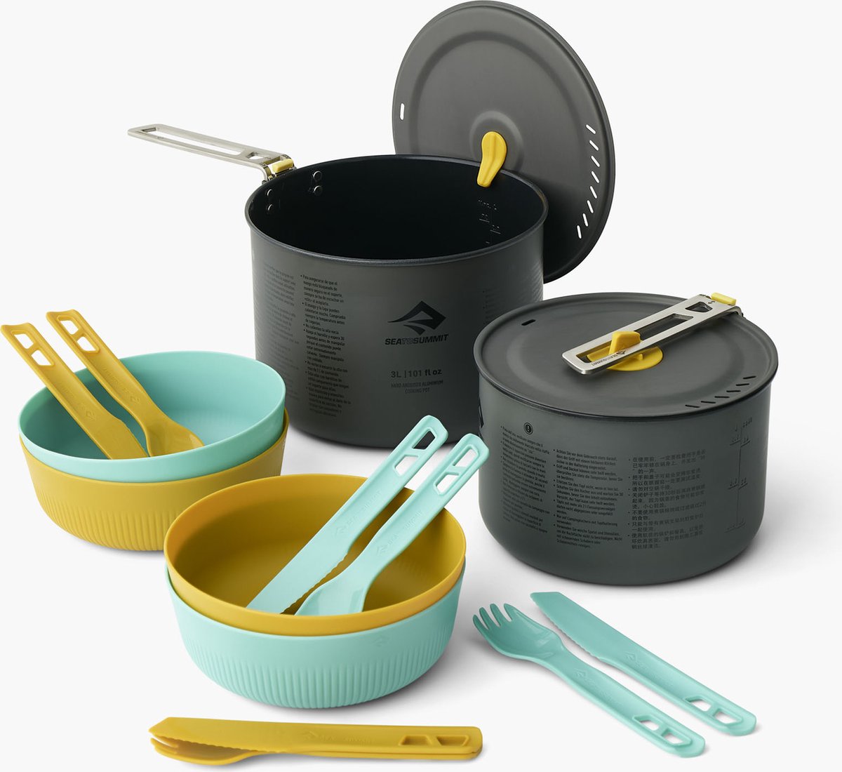 Sea to Summit Frontier Two Pot Cook Set – Ultraleichtes Kochset inkl. zwei Campingtöpfe (14-teilig)