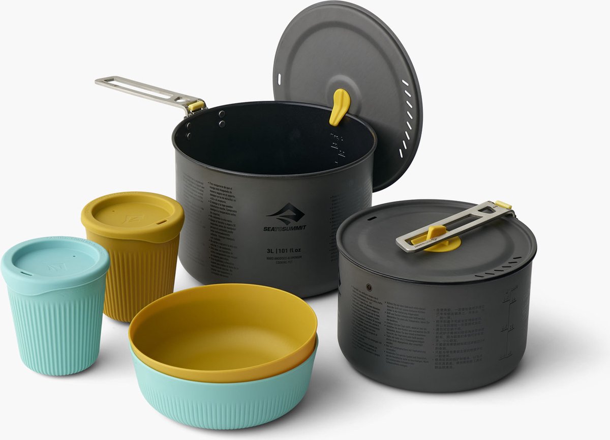 Sea to Summit Frontier Two Pot Cook Set – Ultraleichtes Kochset inkl. zwei Campingtöpfe (6-teilig)
