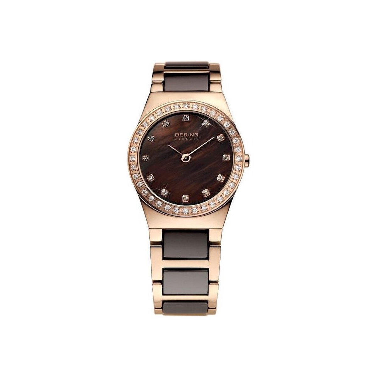 Bering Ceramic 32426-765 Damenuhr rosegold braun 26 mm