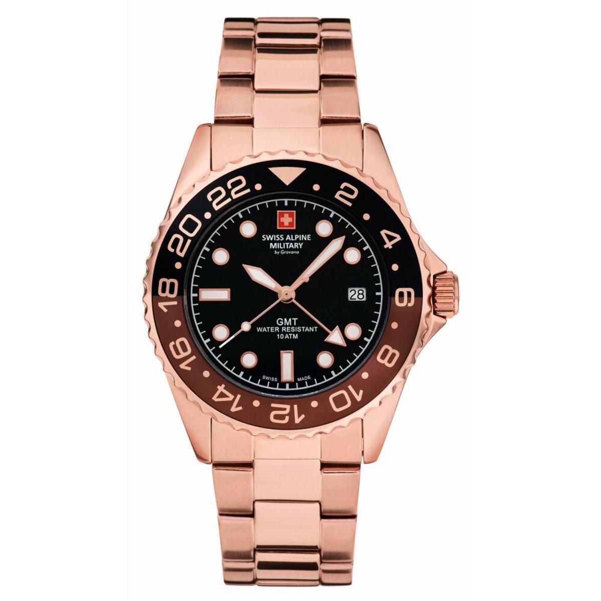 Swiss Alpine Military 7052.1164 GMT Diver Herrenuhr 42mm 10ATM