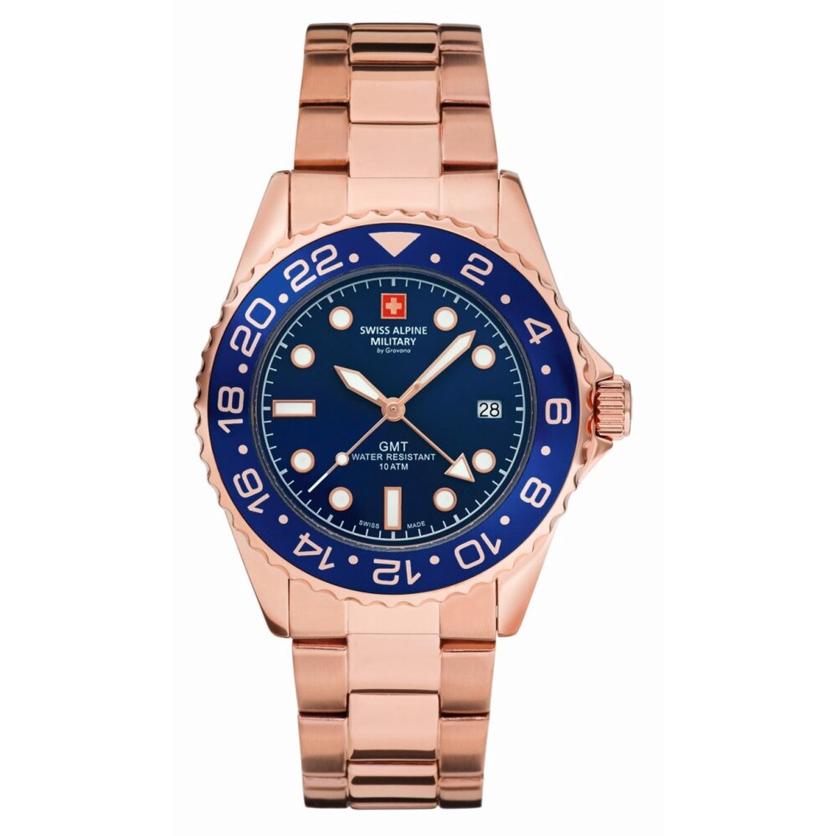 Swiss Alpine Military 7052.1165 GMT Diver Herrenuhr 42mm 10ATM