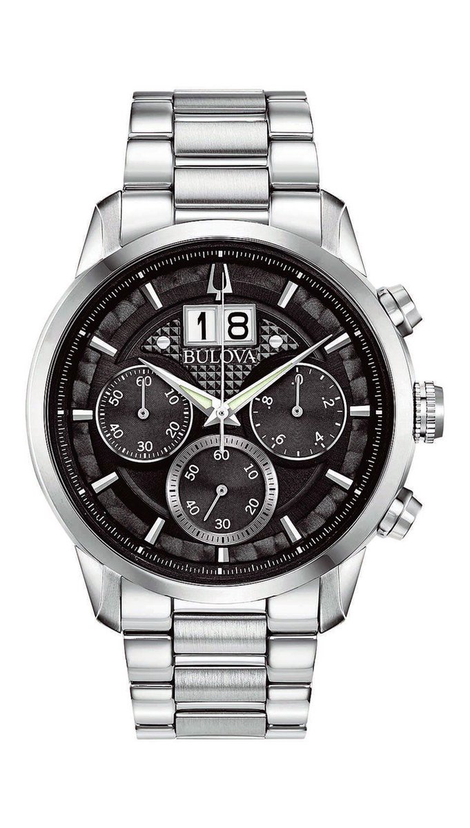 Bulova 96B319 Sutton Classic Chronograph Herrenuhr 44mm 3ATM
